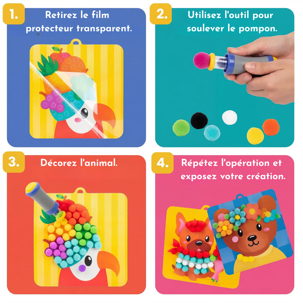 Kit Créa Pompons Magiques™ Jeux Montessori
